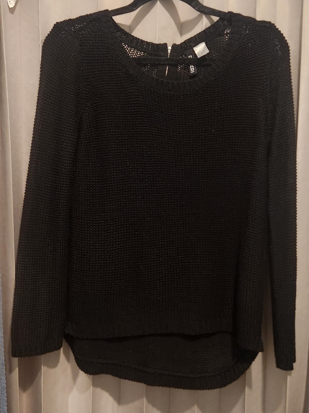 Black Knit Women's Sweater - Classic Crewneck